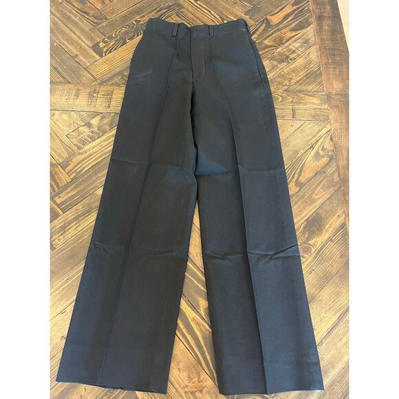 US Navy Enlisted Black Pants Trousers Men 27R Service Dress Uniform Classic - Picture 1 of 9